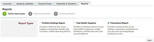 Select Report Type